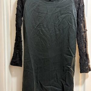 Elegant Black Dress with Lace Detail